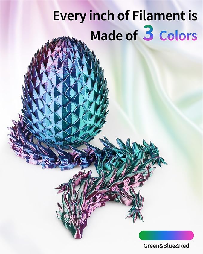 LANDU Silk Tri-Color PLA Filament 1.75mm 1Kg, Triple Color Silk PLA Filament - Image 2