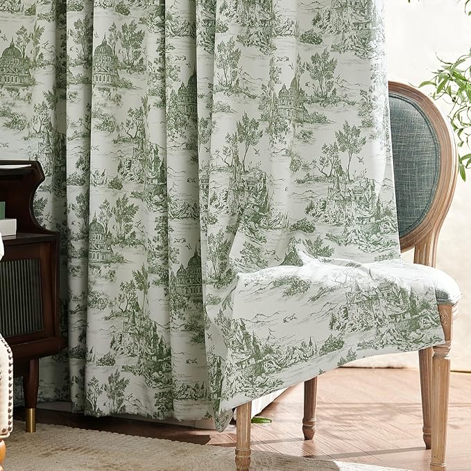 jinchan 95% Blackout Toile Curtains - Image 8