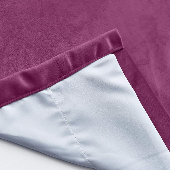ChadMade Extra Wide Blackout Lined Premium Velvet Curtain Purple 120Wx102L Inch - Image 5
