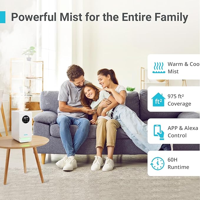 6L Smart Humidifier for Large Room, Warm & Cool Mist - Image 6