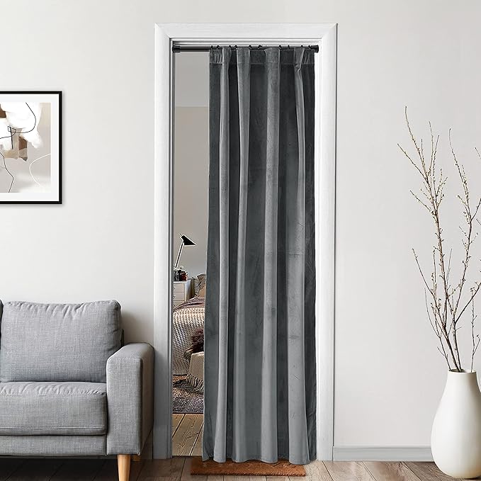 XTMYI Grey Velvet Privacy Room Divider Curtains by %E2%80%9CX%E2%80%9Dforextremeperfection