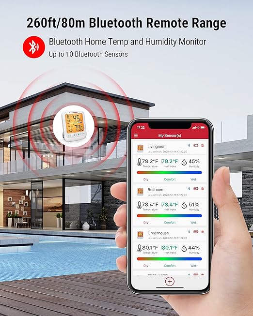 ThermoPro TP359 Bluetooth Hygrometer Thermometer, 260FT Wireless Remote - Image 2