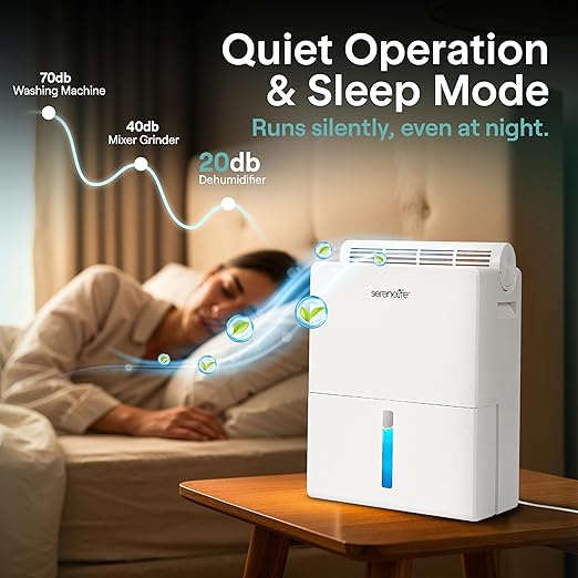 SereneLife Dehumidifiers for Home, 91 Oz Quiet Dehumidifier for Bedroom - Image 7