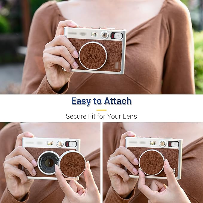 Retro Leather Lens Cap for Fujifilm Instax Mini EVO, Accessories for Fuji Mini - Image 4