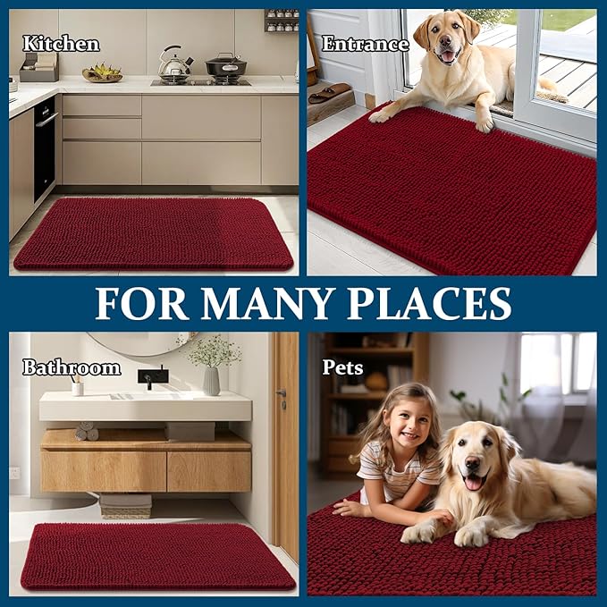 OLANLY Dog Door Mat for Muddy Paws 47x17, Absorbs Moisture and Dirt, Absorbent - Image 8