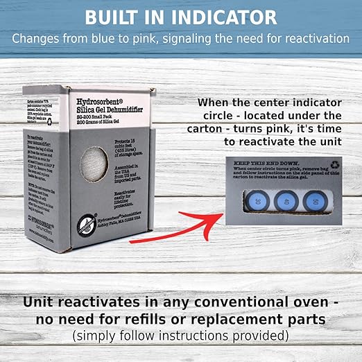 HYDROSORBENT® Gun Safe Dehumidifier Rechargeable Silica Gel 450 Gram Carton. - Image 5