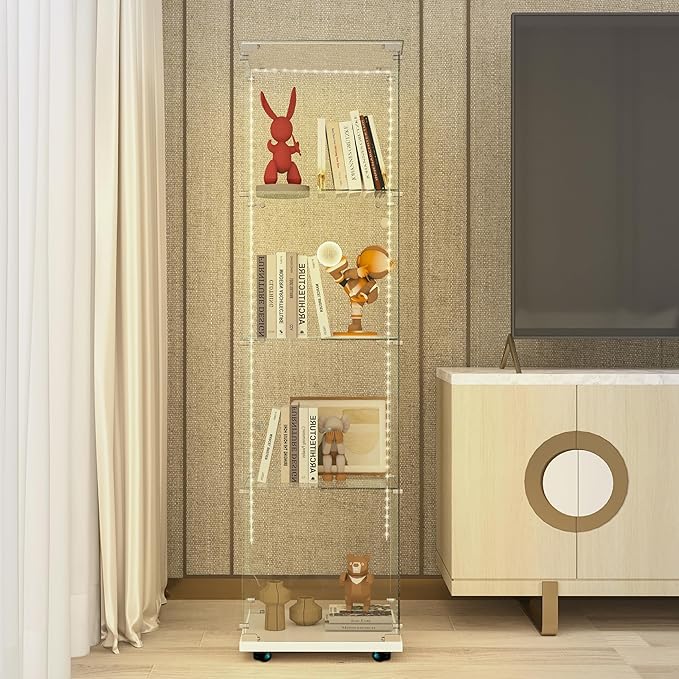 Yoluckea 4-Tier Glass Display Cabinet - Image 7