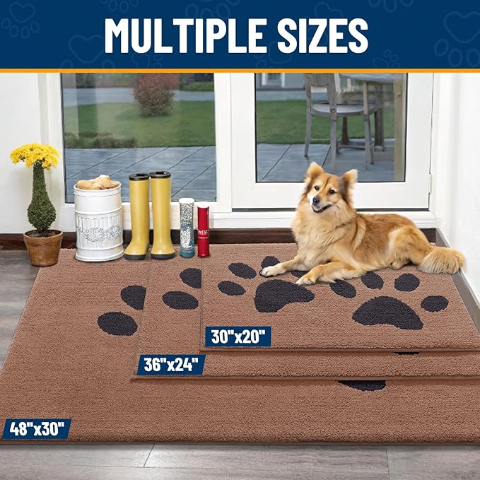 Smiry Dog Door Mat for Muddy Paws, Absorbs Moisture and Dirt, Low-Profile - Image 3