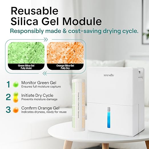 SereneLife Dehumidifiers for Home, 91 Oz Quiet Dehumidifier for Bedroom - Image 4