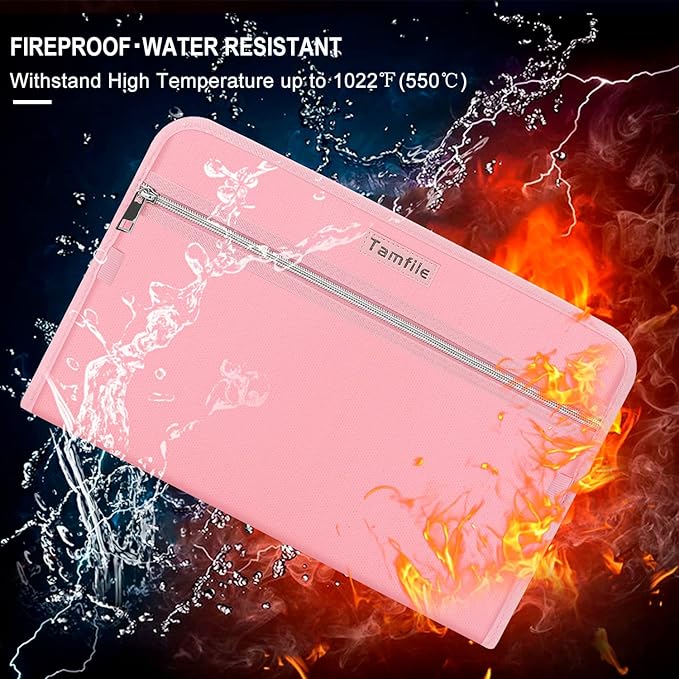 Fireproof Safe Accordion File Organizer Bag Folder, Waterproof Expanding Filing - Image 3
