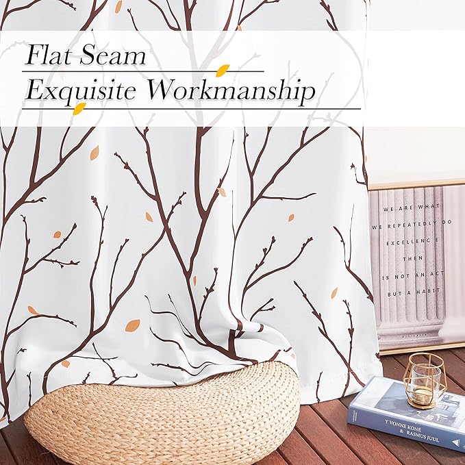 NICETOWN Room Darkening Curtains Branch Pattern - Image 8