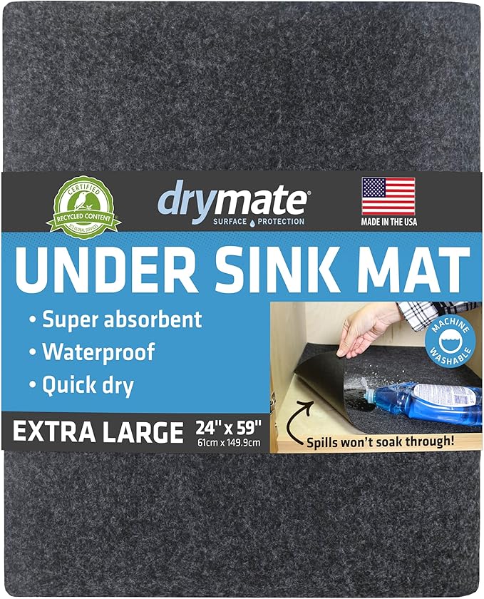 Drymate Premium XL Under Sink Mat, Waterproof Cabinet Protection Mats by Drymate