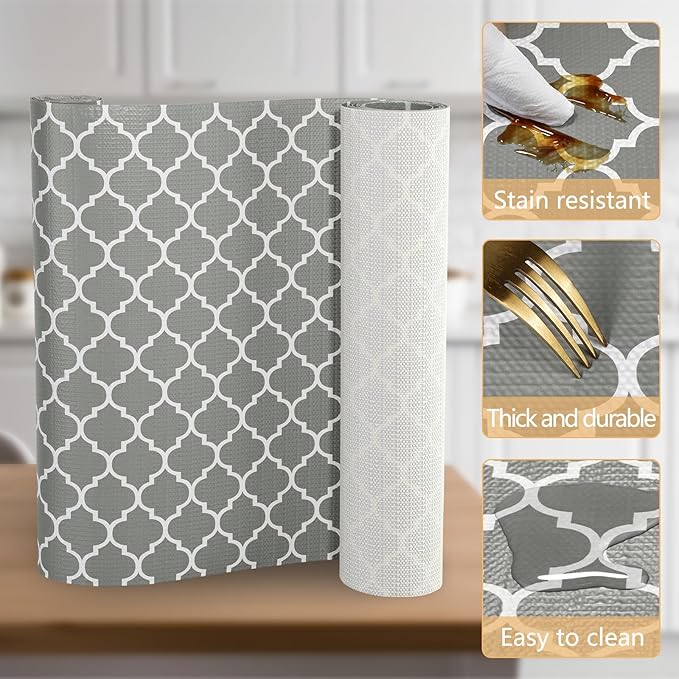 Drawer Shelf Liner Non Adhesive, Slip Resistant Easy to Clean Protect Kitchen - Image 3