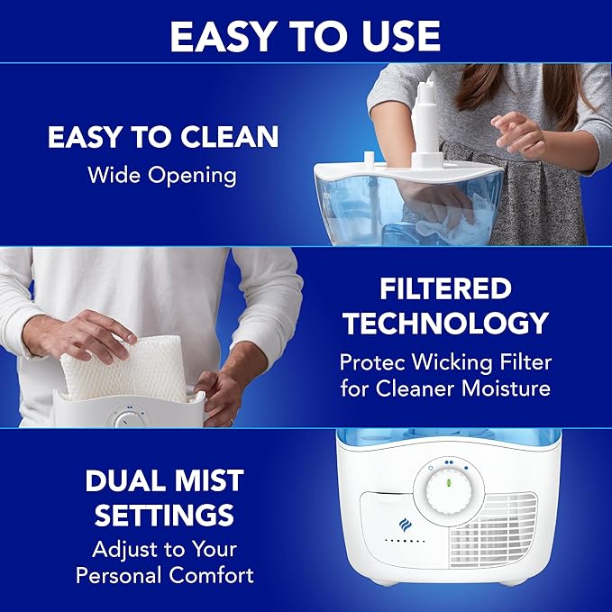 Vicks Filtered Cool Mist Humidifier, Medium Room, 1.1 Gallon Tank - Image 7