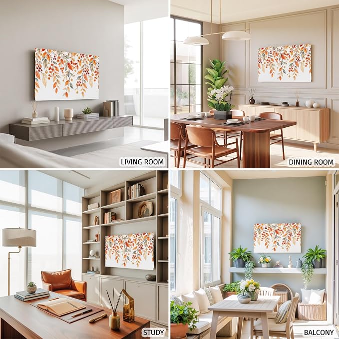Autumn Leaves Orange Watercolor Indoor TV Cover, Elastic TV Screen Protector - Image 6