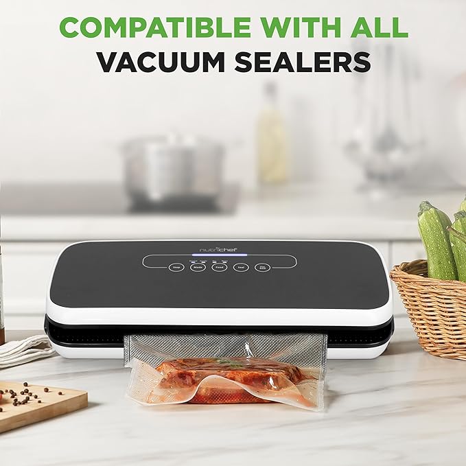 NutriChef Vacuum Sealer Bags 8x50 Rolls 2 pack Compatible - Image 5