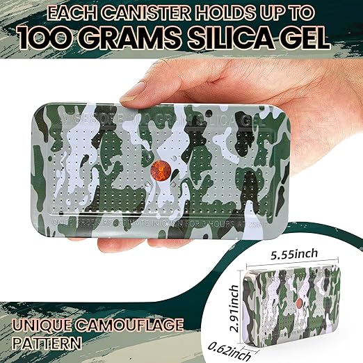 100 Gram Camouflage Gun Safe Dehumidifier Silica Gel Canister Rechargeable - Image 3