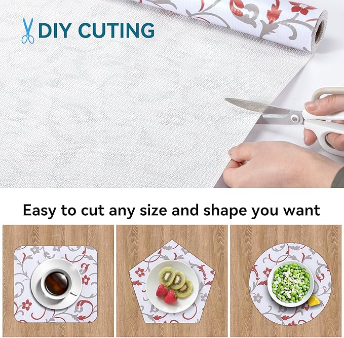 2 Rolls 12" W x 120" L Floral Drawer and Shelf Liner - Image 4