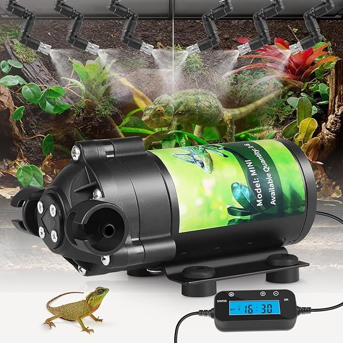 Reptile Mister System, External Timer & 360° Adjustable Nozzle, Humidifier by DAOTAILI