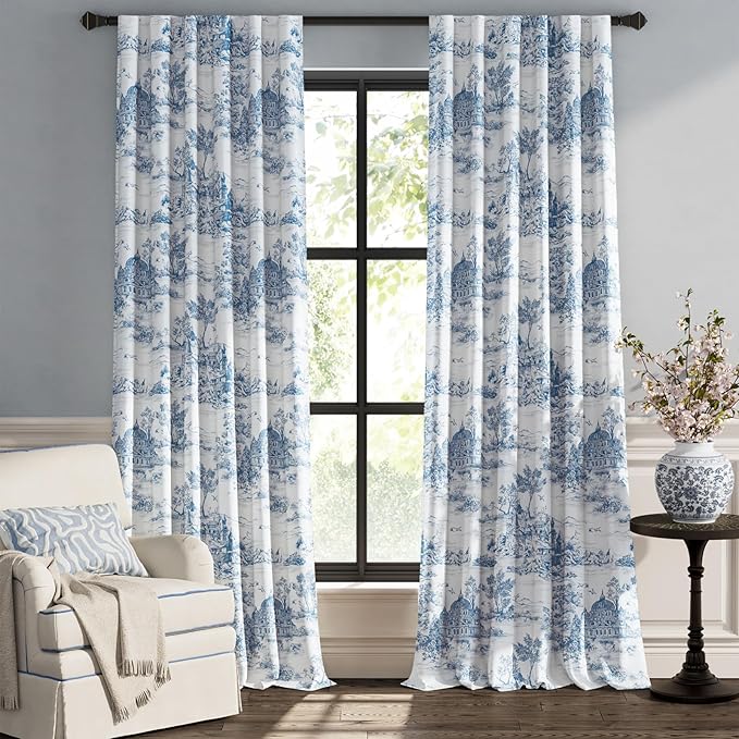 jinchan 95% Blackout Toile Curtains - Image 2