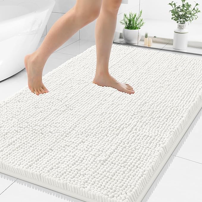 Smiry Luxury Chenille Bathroom Rugs 50x30, Extra Soft and Absorbent Shaggy Bath by Smiry
