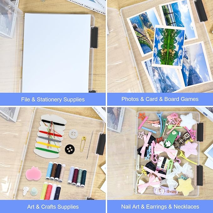 SAYEEC Portable Project Case A4 Plastic Transparent File Storage Box - Image 7