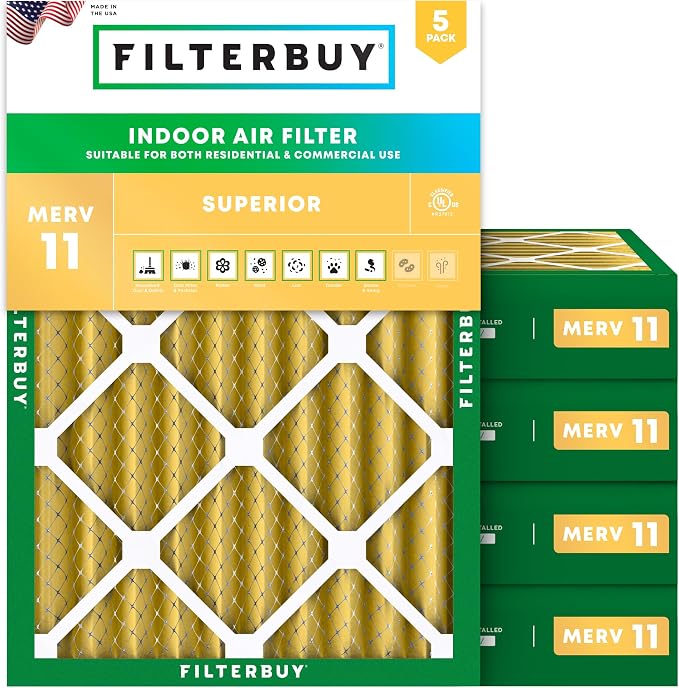 Filterbuy 14x20x4 Air Filter MERV 11 Superior Pet & Allergy Defense, by Filterbuy