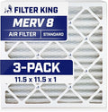 Filter King 11.5x11.5x1 Air Filter | 3-PACK | MERV 8 HVAC Pleated A/C Furnace by FilterKing