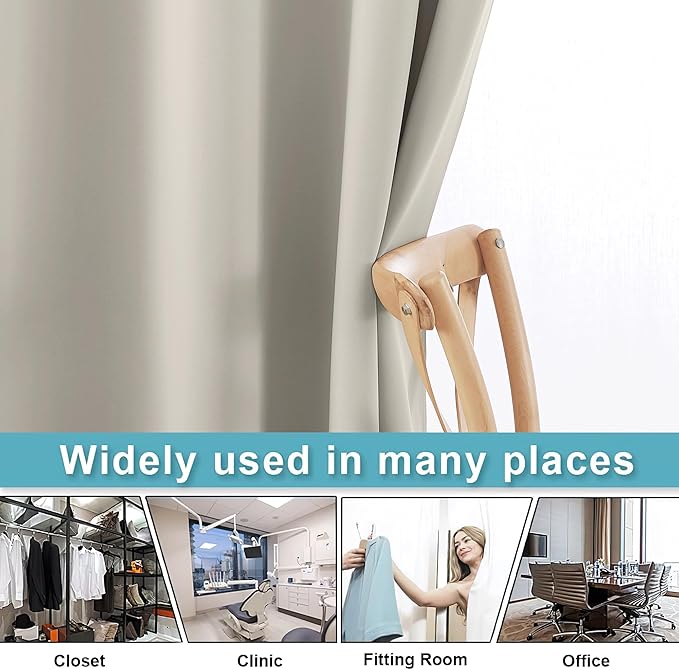 RYB HOME Room Divider Blackout Curtains, Portable Wind Proof Noise Reducing - Image 5