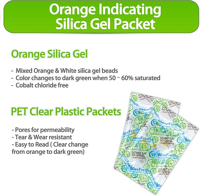 100Pcs 1 Gram Food Safe Desiccant Packs, Silica Gel Packets, Indicating - Image 3