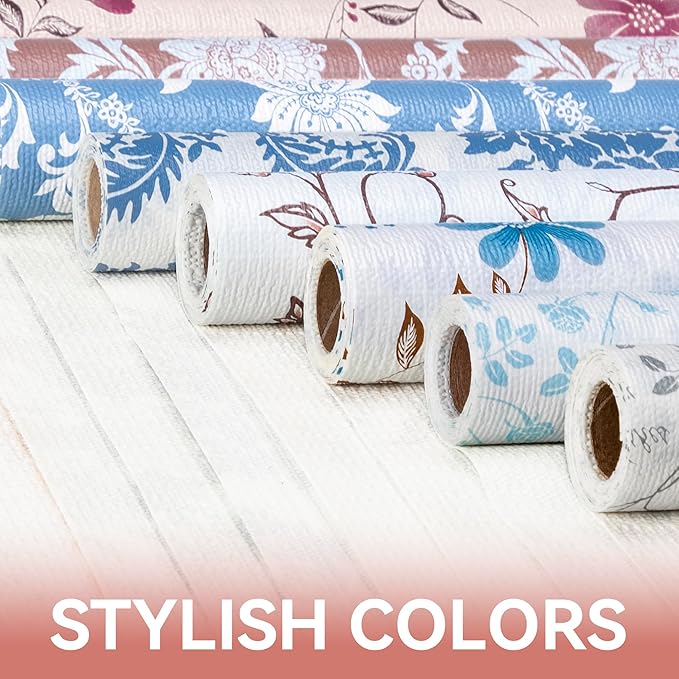 RAY STAR Shelf Liner, 12 Inch x 10 Feet Non Adhesive Floral Kitchen Cabinet - Image 9