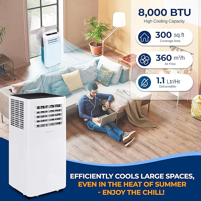 SereneLife Small Air Conditioner Portable 8, 000 BTU - Image 3