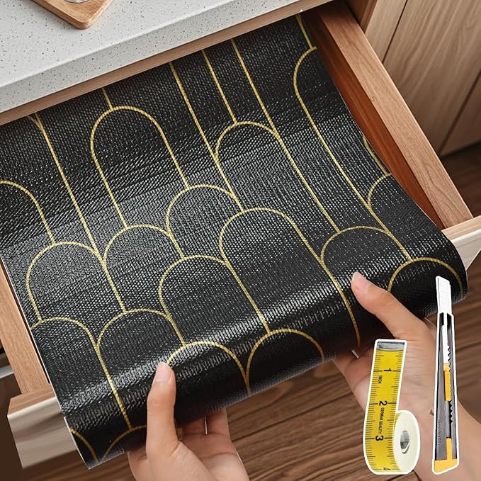 Shelf Liners for Kitchen Cabinets Drawer Liner 12in x 20FT Non Adhesive Black - Image 9