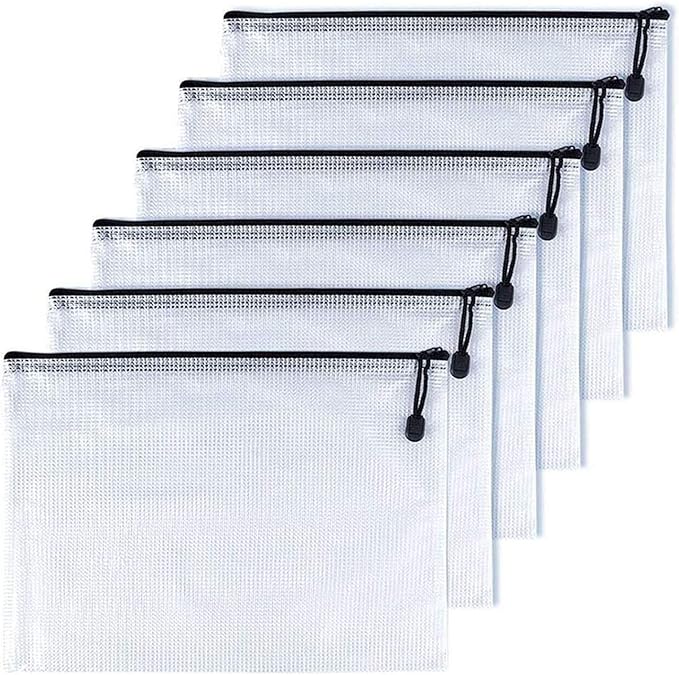 Oaimyy-A6, Mesh Zipper Pouch Document Folders Bag Plastic Zip File Folders by Oaimyy