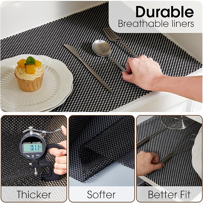 Shelf Liner for Kitchen Cabinet, Drawer Liners Non Slip Non Adhesive Thick Mat - Image 6