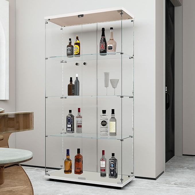Yoluckea 4-Tier Glass Display Cabinet - Image 8