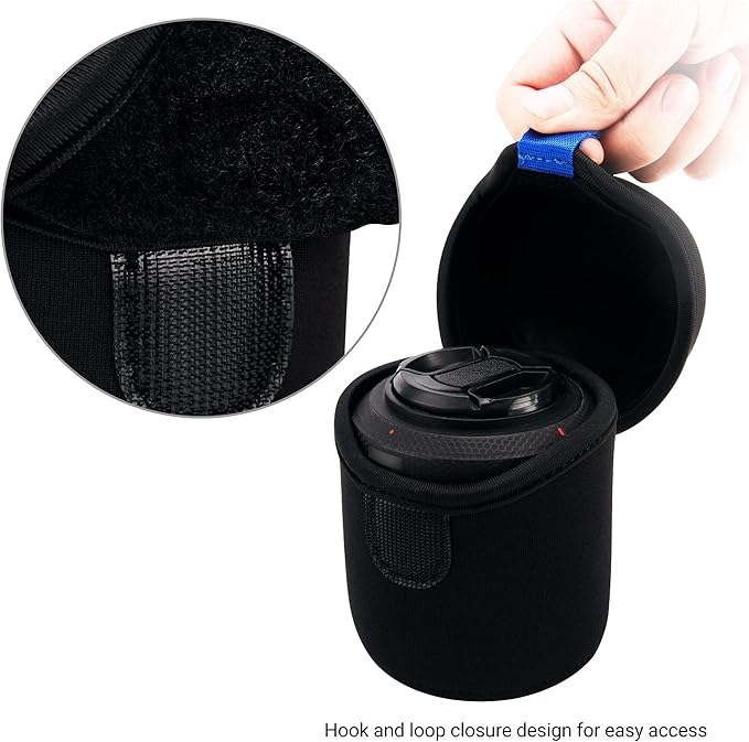 JJC Water Resistant Neoprene Camera Lens Pouch Case, Fold-Over Lens Bag - Image 4