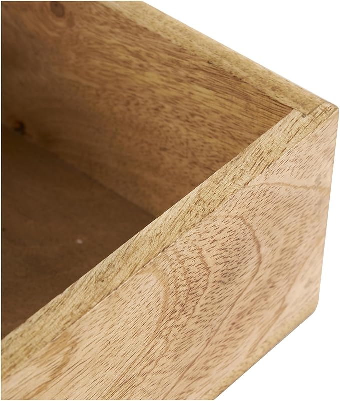 Deco 79 Mango Wood Scroll Handmade Decorative Box Storage Decorative Keepsake - Image 4