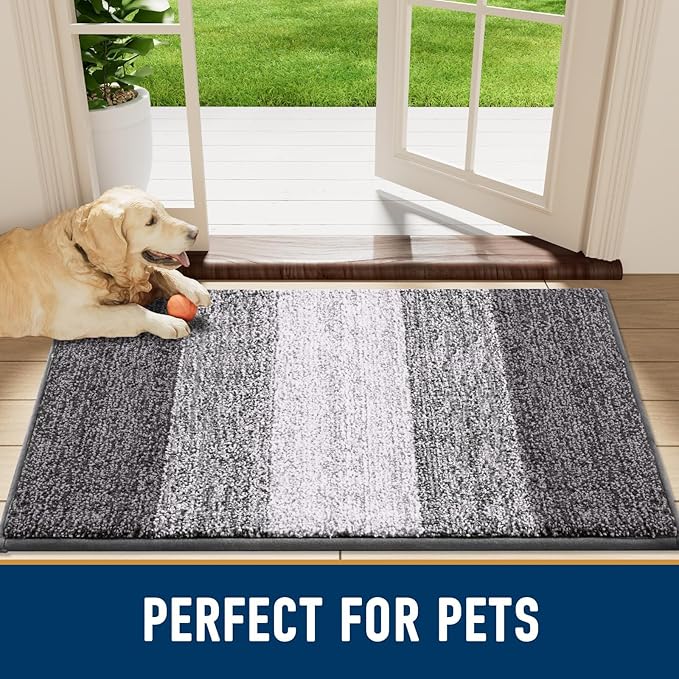 Smiry Dog Door Mat for Muddy Paws, Absorbs Moisture and Dirt, Low-Profile - Image 7
