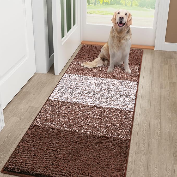 Smiry Dog Door Mat for Muddy Paws, Absorbs Moisture and Dirt, Low-Profile by Smiry