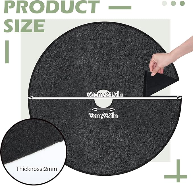 Tegeme 4 Pack 24.5 Inch Non Woven Tree Mulch Ring - Image 2