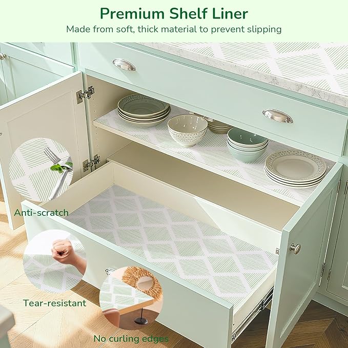 Drawer and Shelf Liner for Kitchen, Non-Slip Non-Adhesive Cabinet Liners for - Image 6
