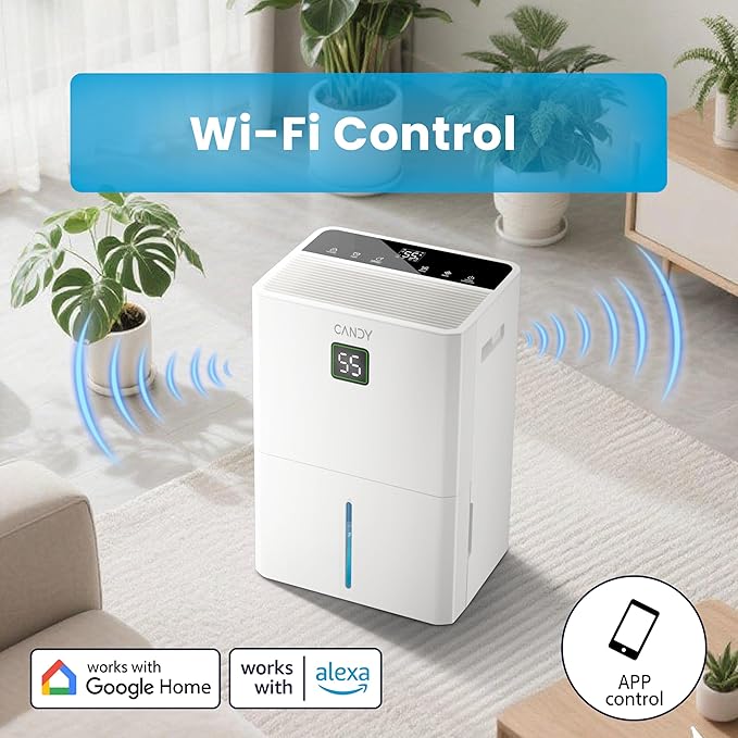 Candy 98 Pints Dehumidifier for Spaces up to 5000 Sq. Ft, Dehumidifier for Home - Image 7