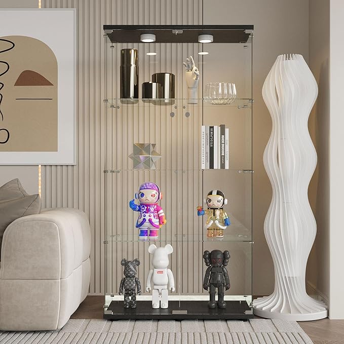Yoluckea 4-Tier Glass Display Cabinet - Image 7