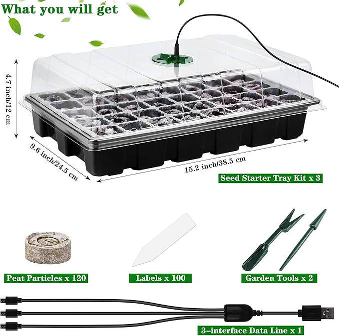 3 Pack Seed Starter Tray Kit - Image 2