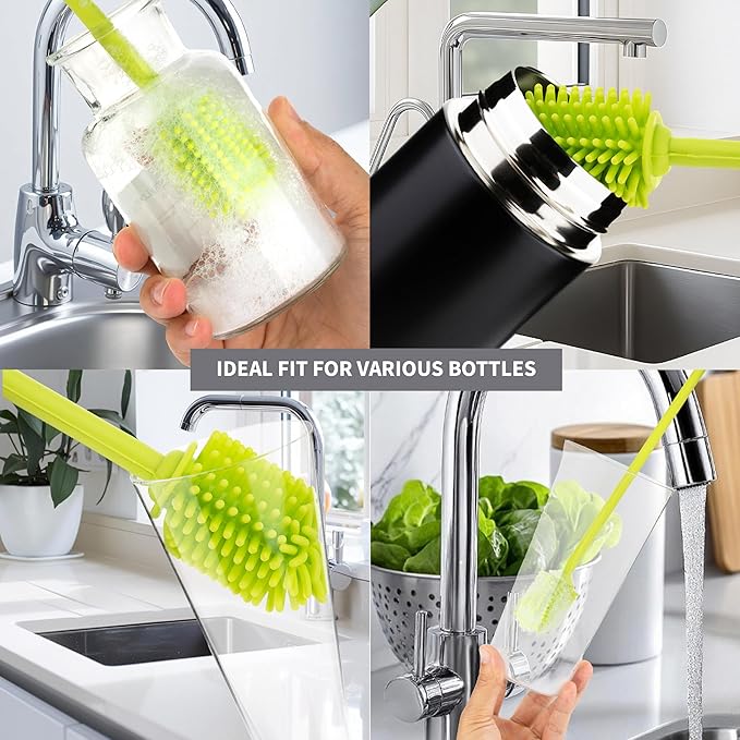 A-Brush Silicone Bottle Cleaner Brush, Long Handle - Image 5