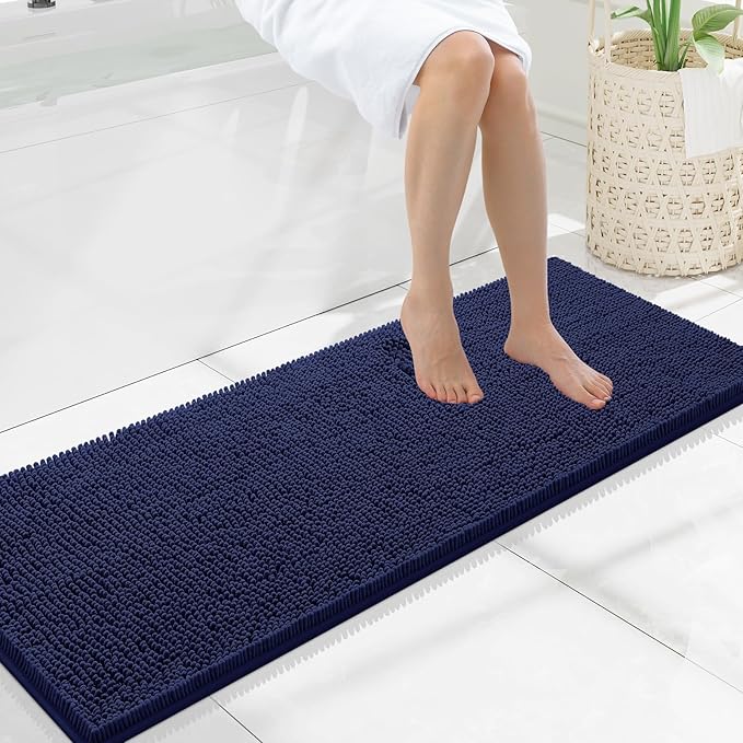 Smiry Luxury Chenille Bathroom Rugs 47x17, Extra Soft and Absorbent Shaggy Bath by Smiry