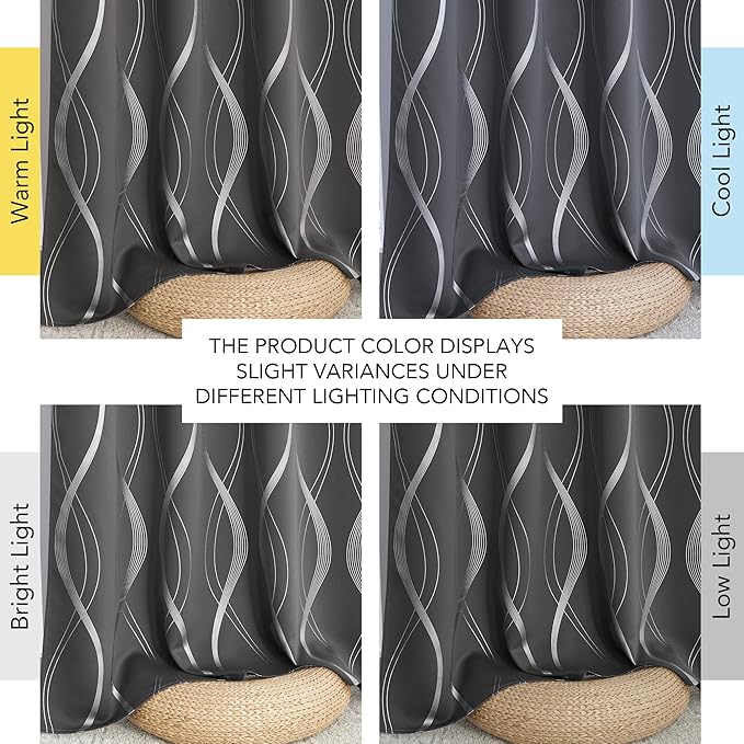 NICETOWN 100% Blackout Grey Curtains - Image 8