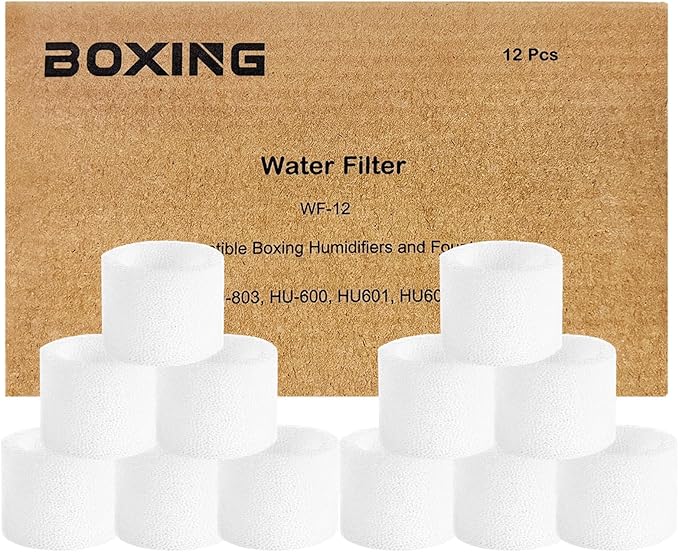 Boxing 12-Pack Top Fill Humidifier Replacement Filters, Capture Particles by BOXING