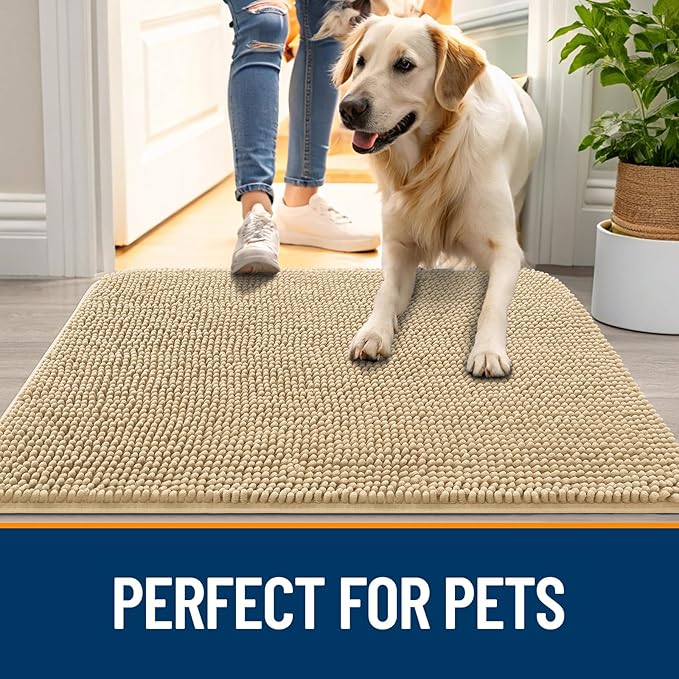 OLANLY Dog Door Mat for Muddy Paws 30x17, Absorbs Moisture and Dirt, Absorbent - Image 6
